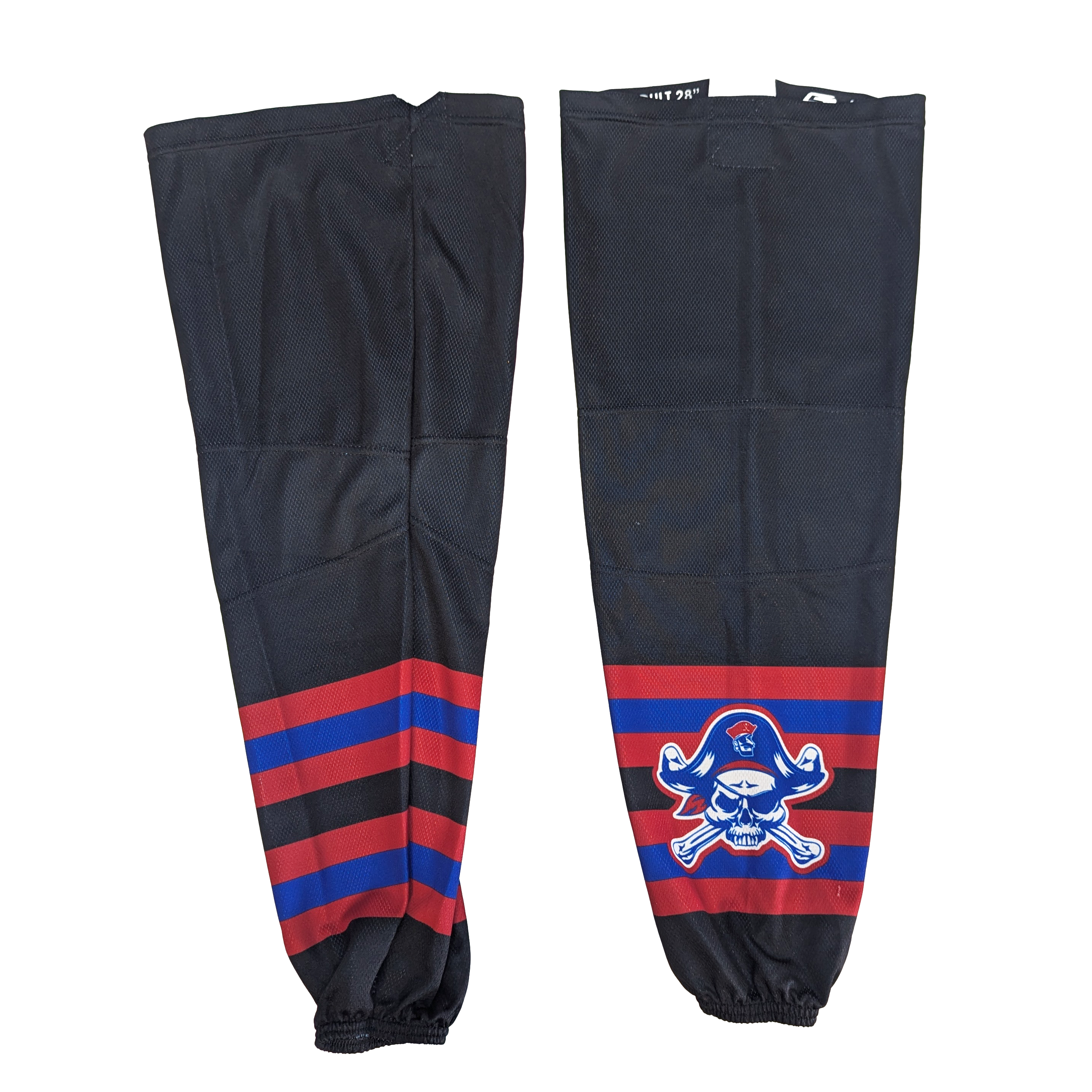 USHL - Chaussettes de hockey usagées (noir/rouge/bleu pirate)
